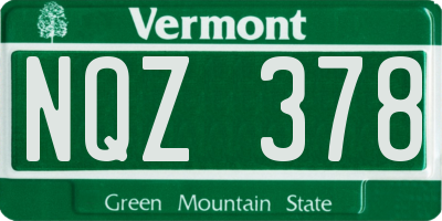 VT license plate NQZ378