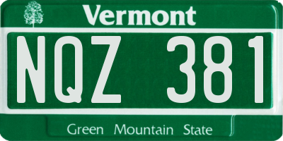 VT license plate NQZ381