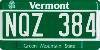 VT license plate NQZ384