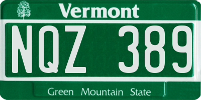 VT license plate NQZ389