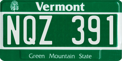 VT license plate NQZ391
