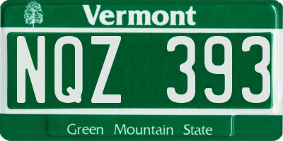 VT license plate NQZ393