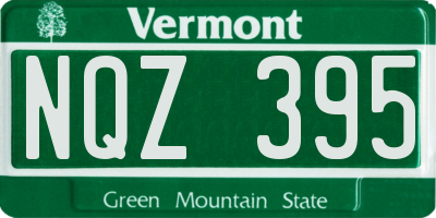 VT license plate NQZ395