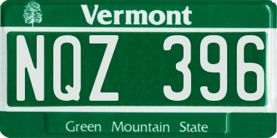 VT license plate NQZ396