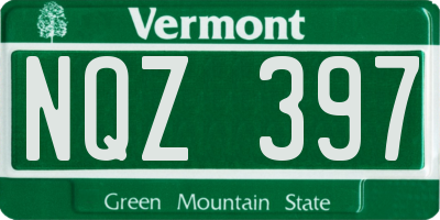 VT license plate NQZ397