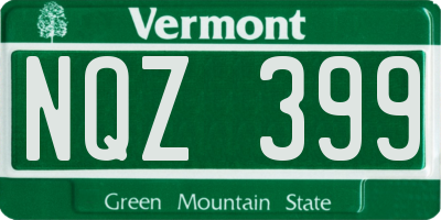 VT license plate NQZ399