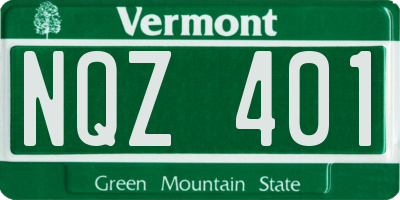 VT license plate NQZ401
