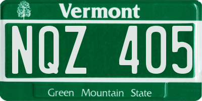 VT license plate NQZ405