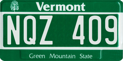 VT license plate NQZ409