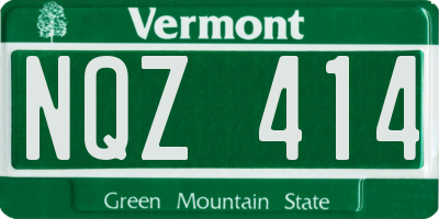 VT license plate NQZ414