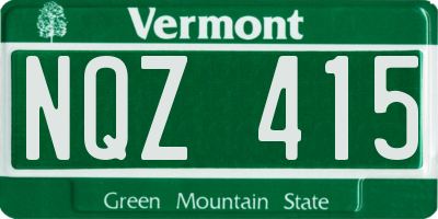 VT license plate NQZ415