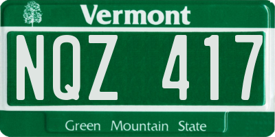 VT license plate NQZ417