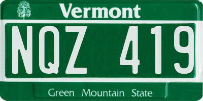 VT license plate NQZ419