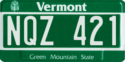 VT license plate NQZ421