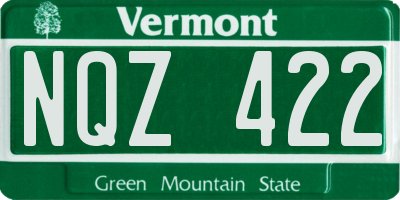 VT license plate NQZ422