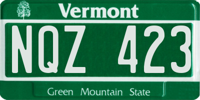 VT license plate NQZ423