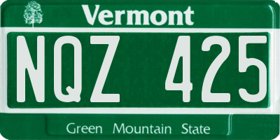 VT license plate NQZ425