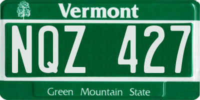 VT license plate NQZ427