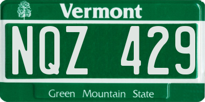 VT license plate NQZ429