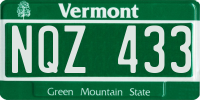 VT license plate NQZ433