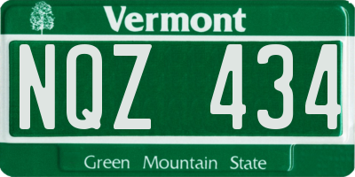 VT license plate NQZ434