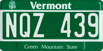 VT license plate NQZ439