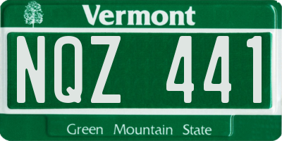 VT license plate NQZ441