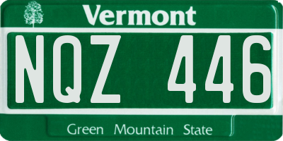 VT license plate NQZ446