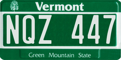 VT license plate NQZ447