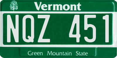 VT license plate NQZ451
