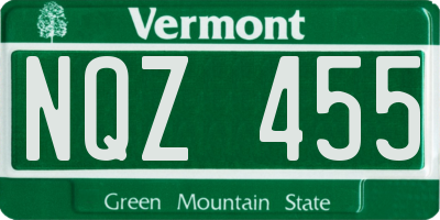 VT license plate NQZ455