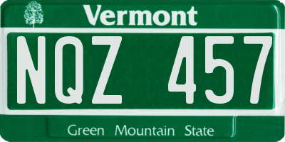 VT license plate NQZ457
