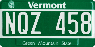 VT license plate NQZ458