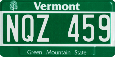 VT license plate NQZ459
