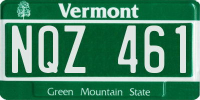 VT license plate NQZ461