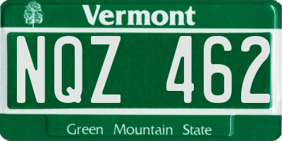 VT license plate NQZ462