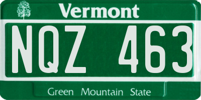 VT license plate NQZ463