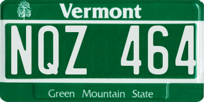 VT license plate NQZ464