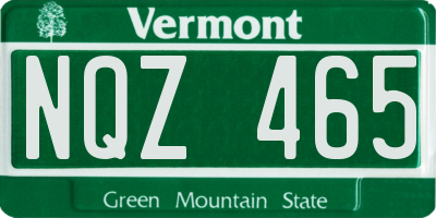 VT license plate NQZ465