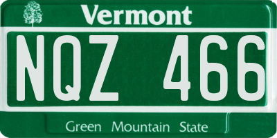 VT license plate NQZ466