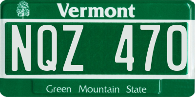 VT license plate NQZ470