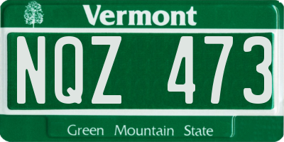 VT license plate NQZ473