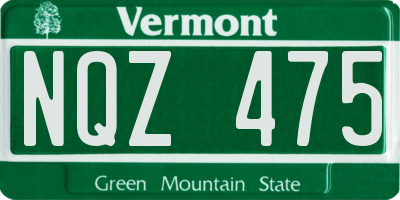 VT license plate NQZ475