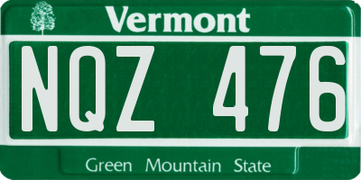 VT license plate NQZ476