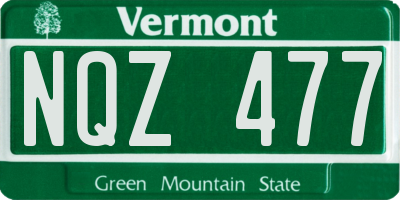 VT license plate NQZ477