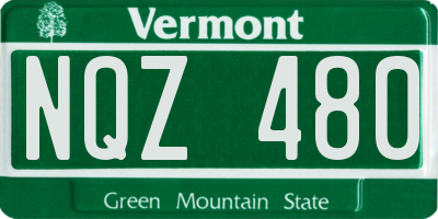 VT license plate NQZ480