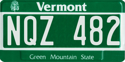 VT license plate NQZ482