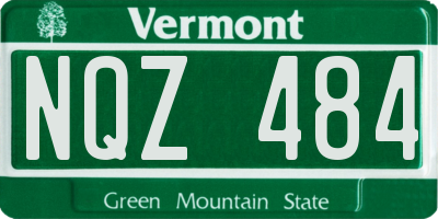 VT license plate NQZ484