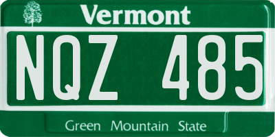 VT license plate NQZ485