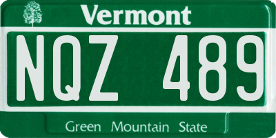 VT license plate NQZ489